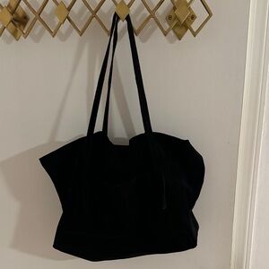 Mango Classic Black Suede Tote Bag